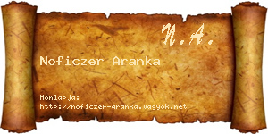 Noficzer Aranka névjegykártya